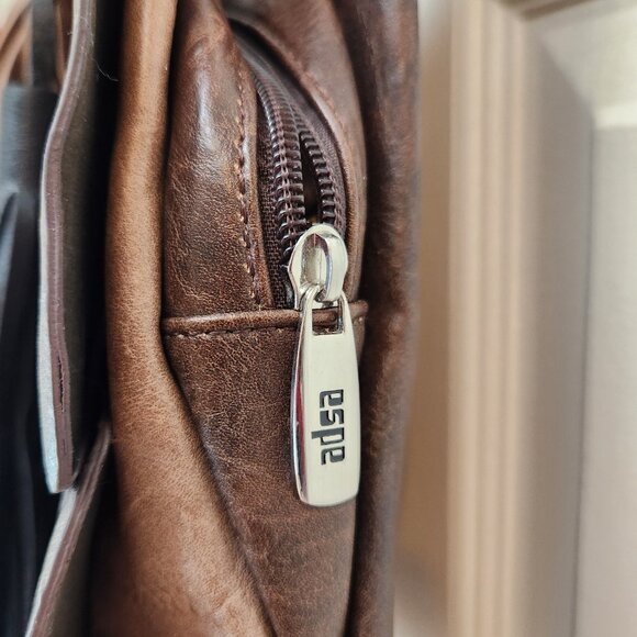 espe hobo style faux leather‎ brown and tan shoulder bag tassels boho - Picture 5 of 16